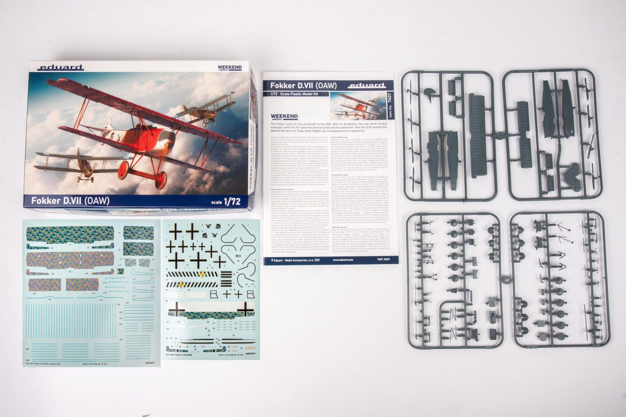 Eduard - 7407 - Fokker D. VII (OAW) - 1/72 Scale Model